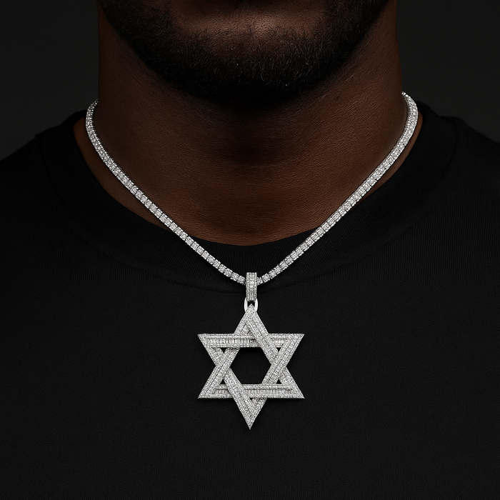 Baguette Star Of David Pendant - Different Drips