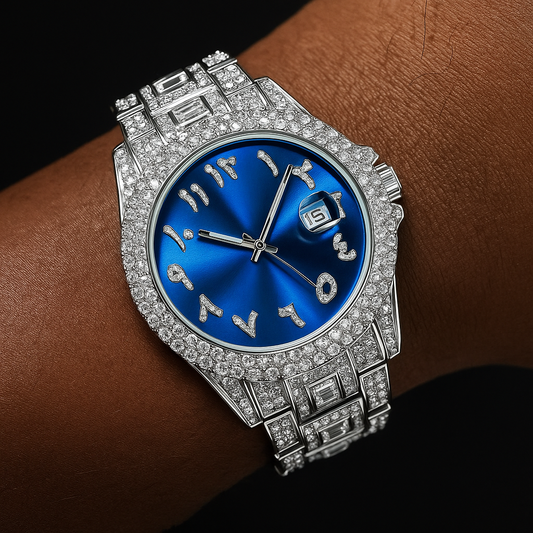 Iced Colored Dial Arabic Numeral Watch - Different Drips