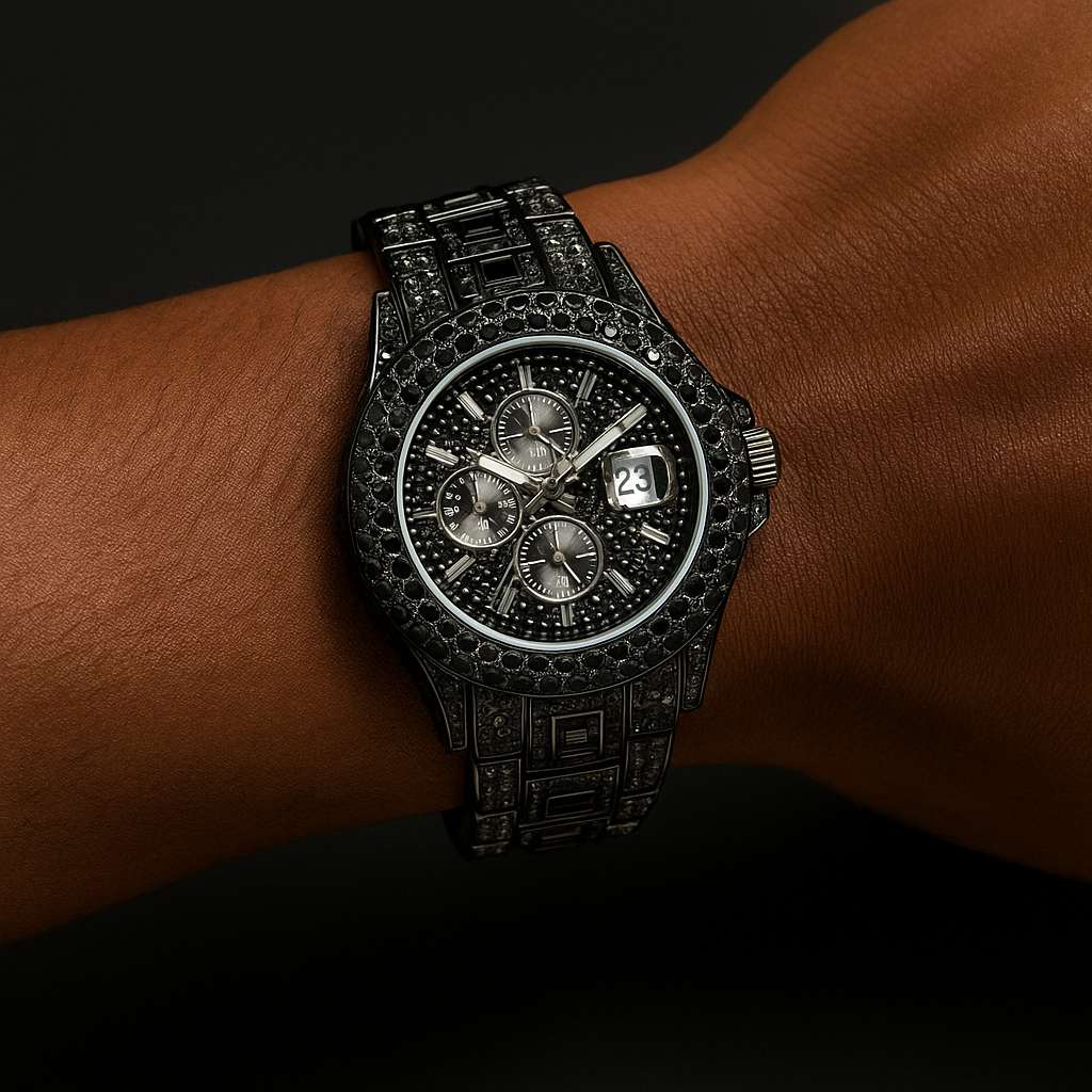 Bust Down Chronograph Date Watch - Different Drips