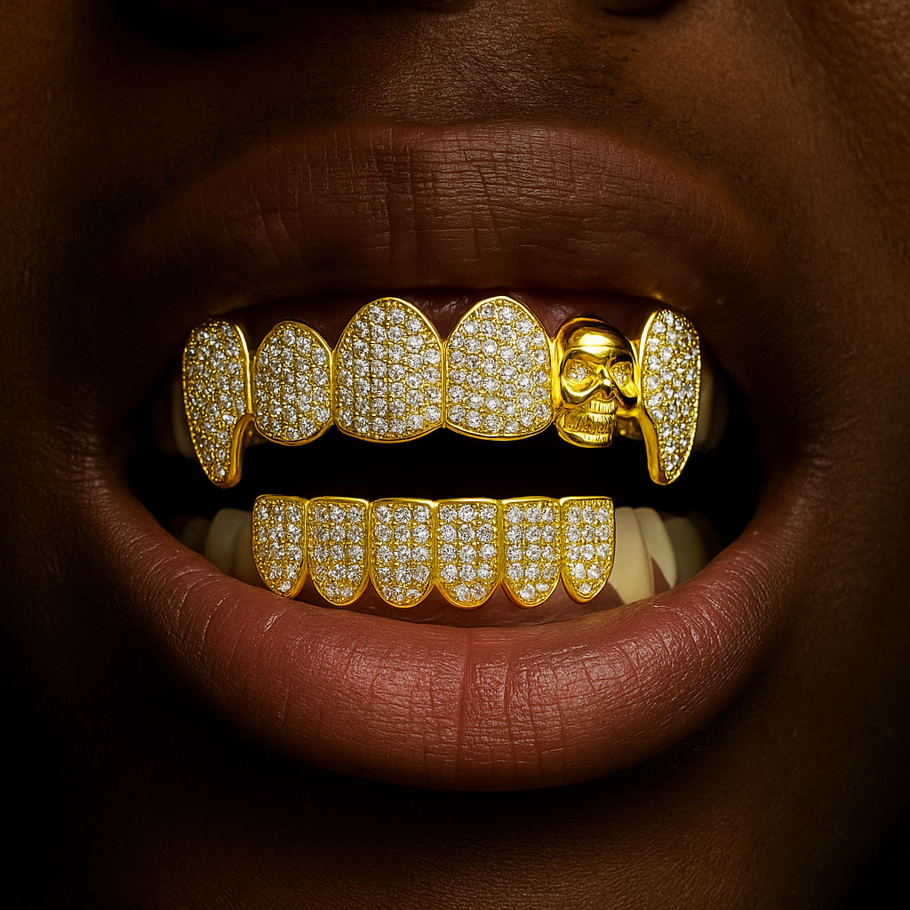 Iced Skeleton Skull Fang Grillz - Different Drips