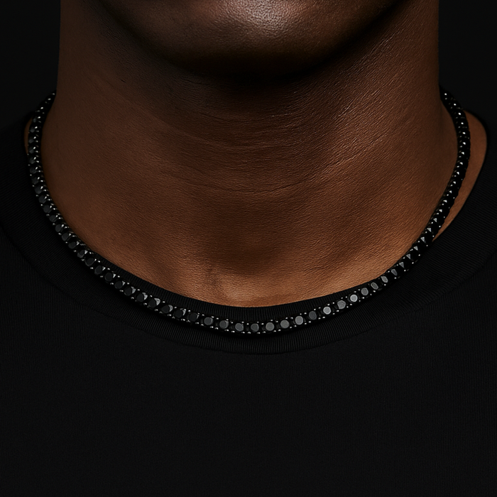 5mm Black Round Cut Tennis Chain - Different Drips