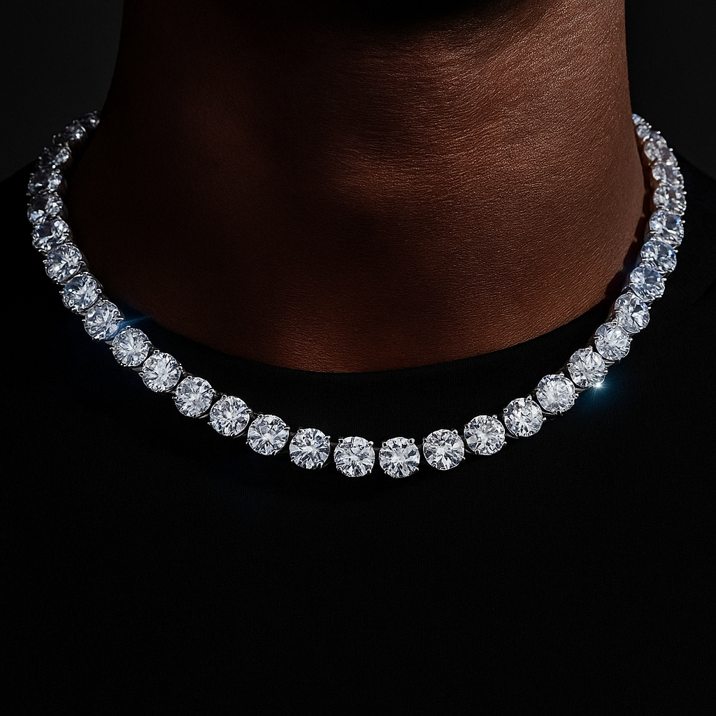 10mm Round Cut Tennis Chain - Different Drips