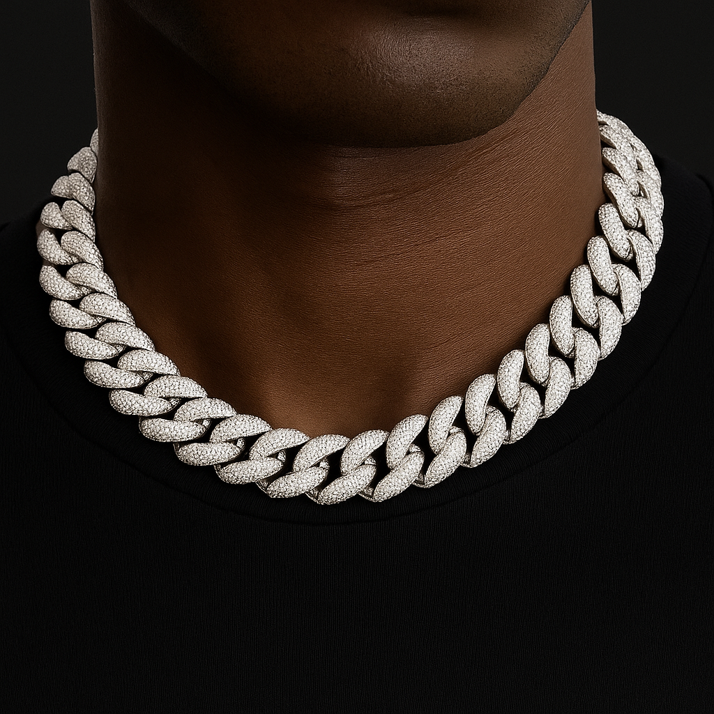 20mm S925 Moissanite Diamond Curb Cuban Chain - Different Drips