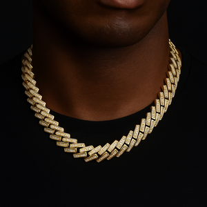 10mm Baguette Prong Cuban Link Chain - Different Drips