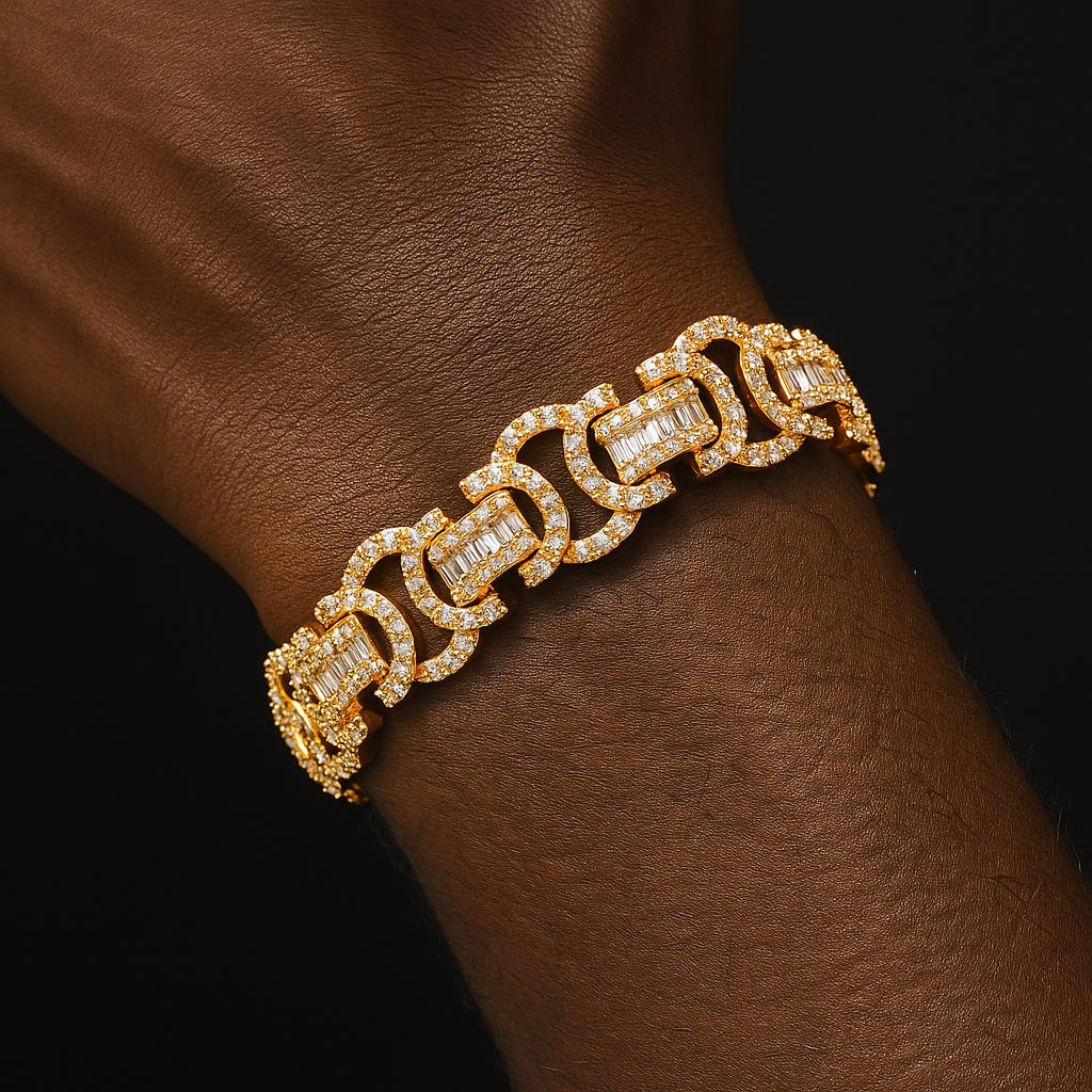 13mm Baguette Byzantine Bracelet - Different Drips