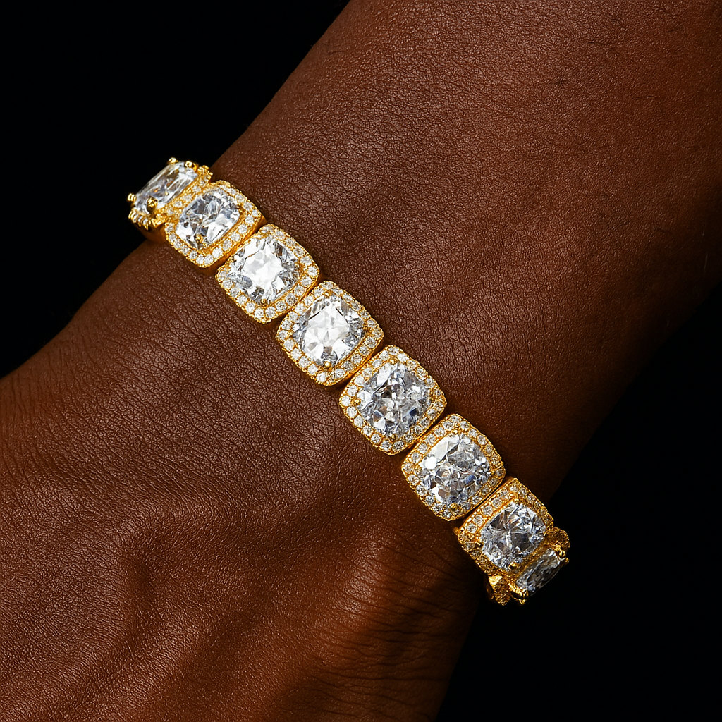 12mm Glacier Clustered Tennis Bracelet - Different Drips