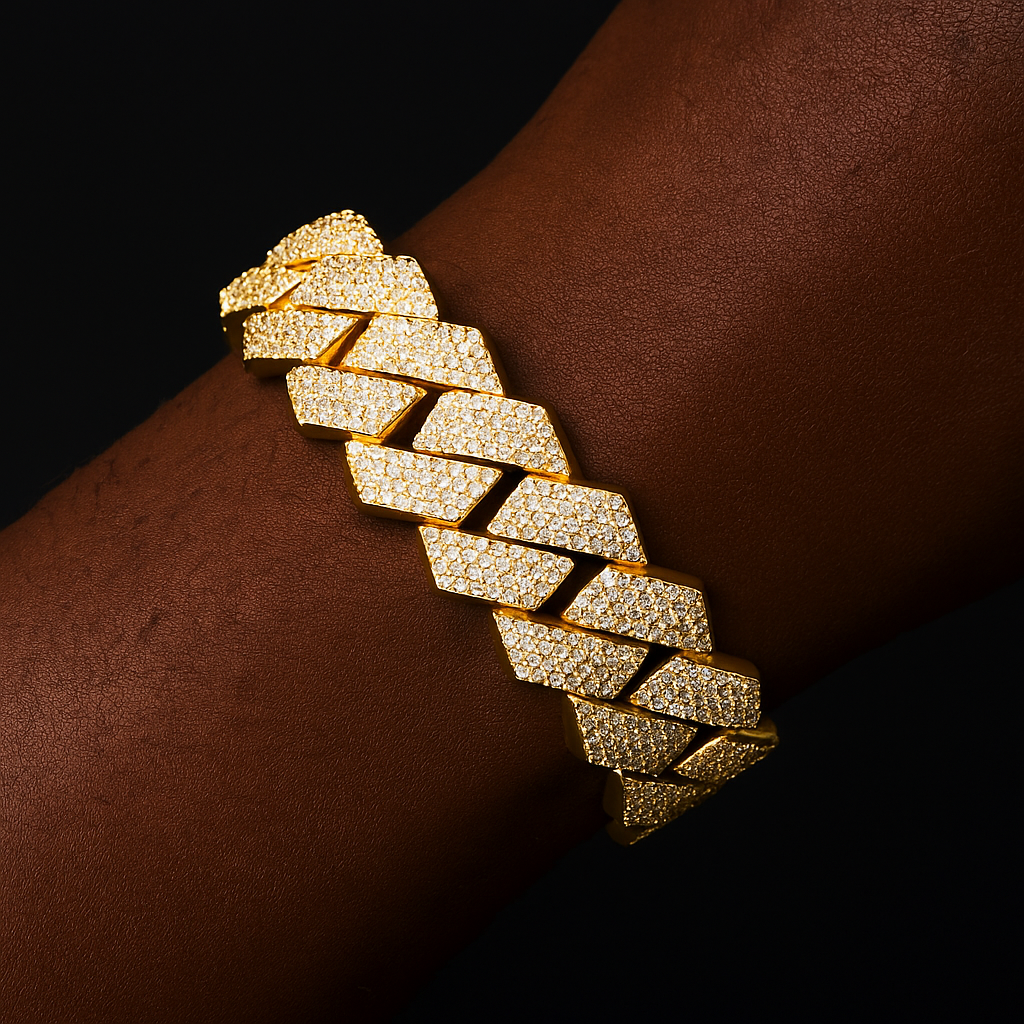 20mm Iced Out Cuban Prong Bracelet - Different Drips