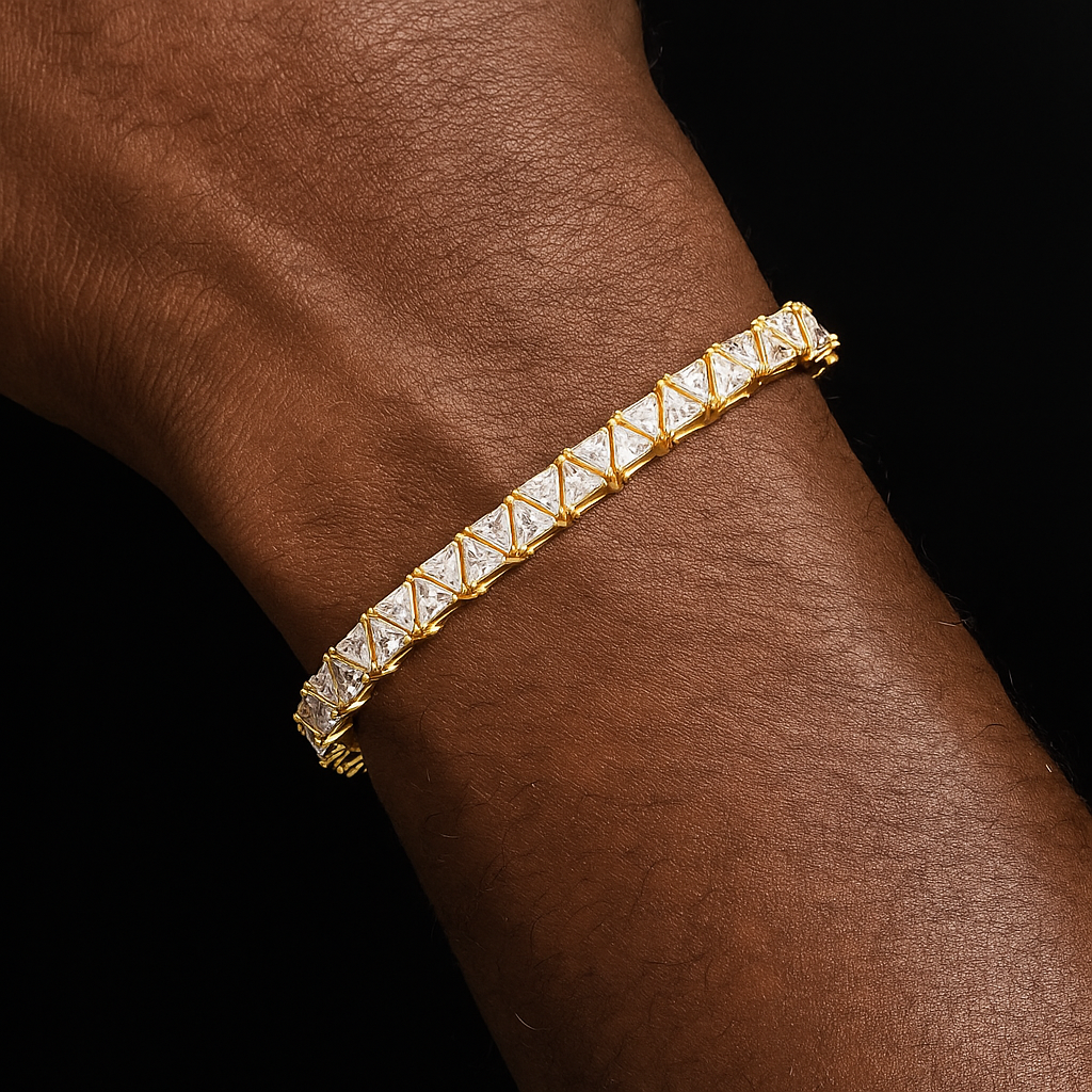 5mm Triangle-Cut Tennis Bracelet - Different Drips