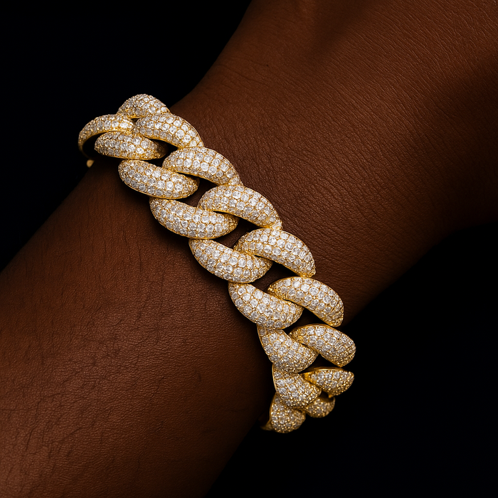 19mm Iced Miami Cuban Link Bracelet - Different Drips
