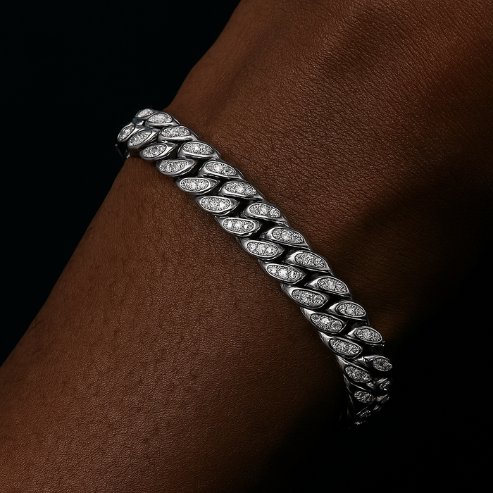8mm Iced Miami Cuban Link Bracelet - Different Drips