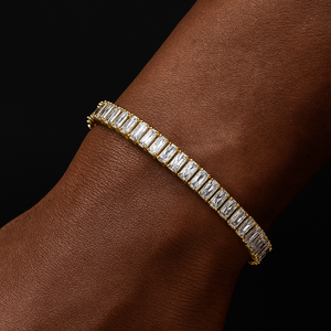 8mm Vertical Baguette Tennis Bracelet - Different Drips