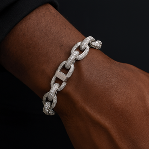 10mm S925 Moissanite Rolo Bracelet - Different Drips