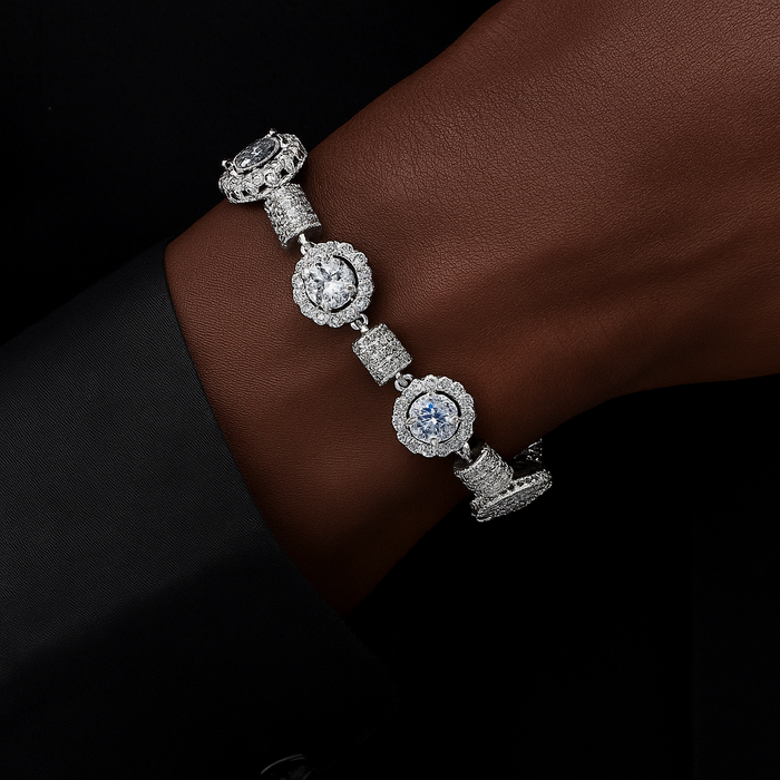 S925 Moissanite 14mm Diamond Stationed Bracelet - Different Drips