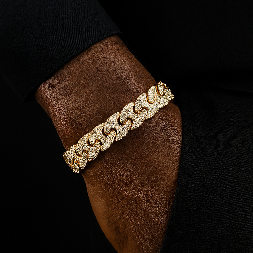 12mm Iced Mariner Link Bracelet - Different Drips