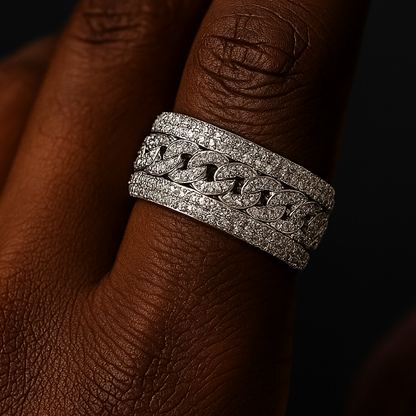 Iced Cuban Rotatable Ring - Different Drips