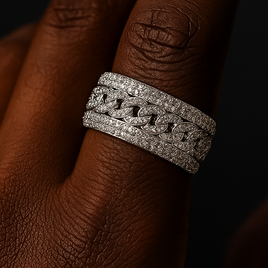 Iced Cuban Rotatable Ring - Different Drips