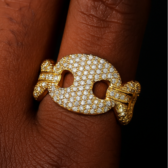 12mm Iced Mariner Link Ring - Different Drips