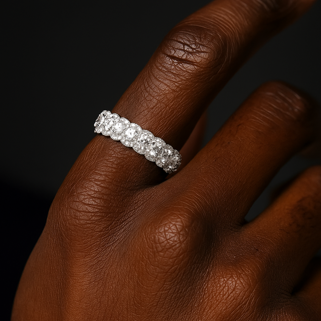 3mm S925 Moissanite Band Ring - Different Drips