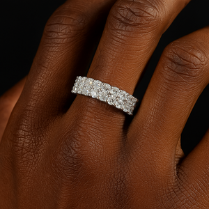 S925 2 Row Moissanite Eternity Ring - Different Drips