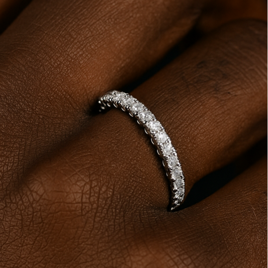 925 Sterling Silver Single Layer Band Ring - Different Drips