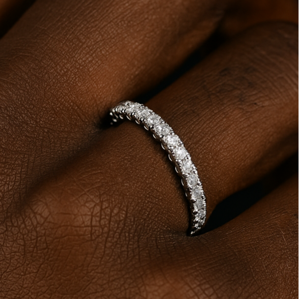 925 Sterling Silver Single Layer Band Ring - Different Drips