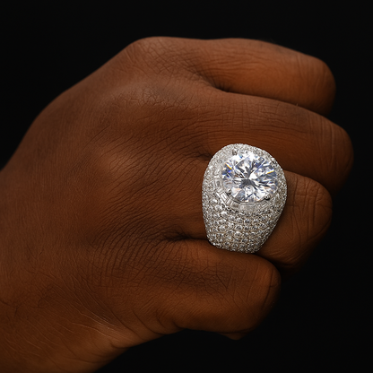 Round Cut and Mirco Pave Ring - Different Drips