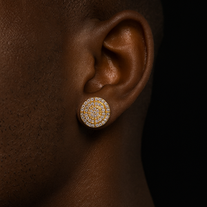 Iced Pave Compass Stud Earrings - Different Drips
