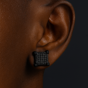 10mm Square Pave Stud Earrings - Different Drips