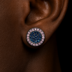 Classic Multi-Color Round Cut Stud Earrings - Different Drips