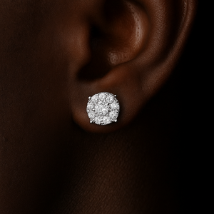 10MM Clustered Round Cut Earrings - Different Drips