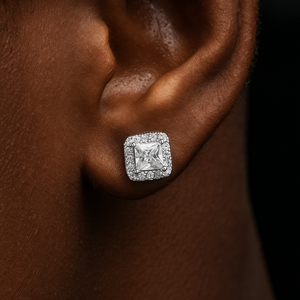 Small Square Cut Clustered Tennis Earrings - Different Drips