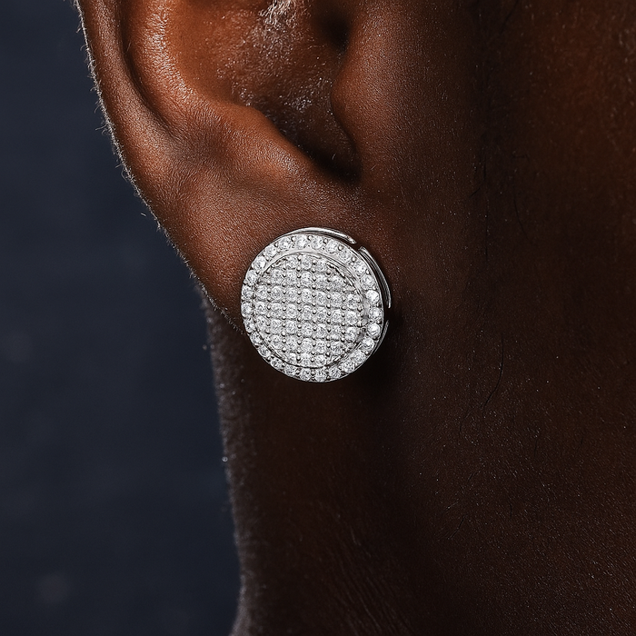 925 Sterling Silver Moissanite Round Stud Earrings - Different Drips