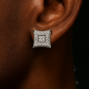 S925 Moissanite Square Dip Earrings - Different Drips