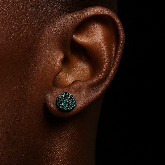 9MM Round Cut Stud Earrings - Different Drips