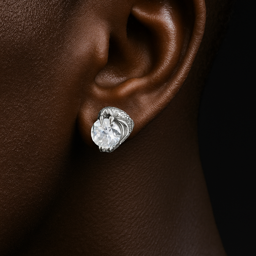 S925 Moissanite Diamond Snake Claw Stud Earrings - Different Drips