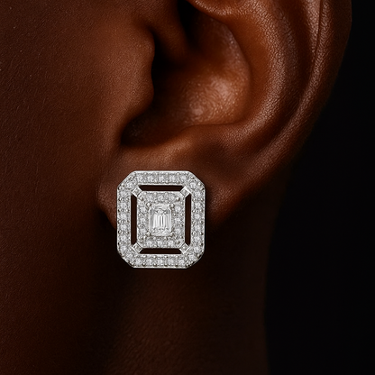 S925 Moissanite Clustered Baguette Earrings - Different Drips