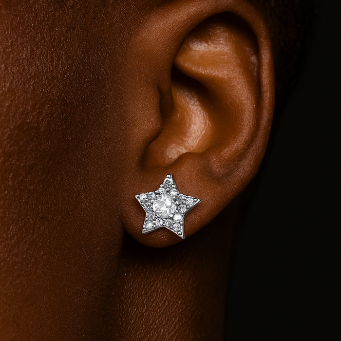 Iced Five Star Stud Earrings - Different Drips