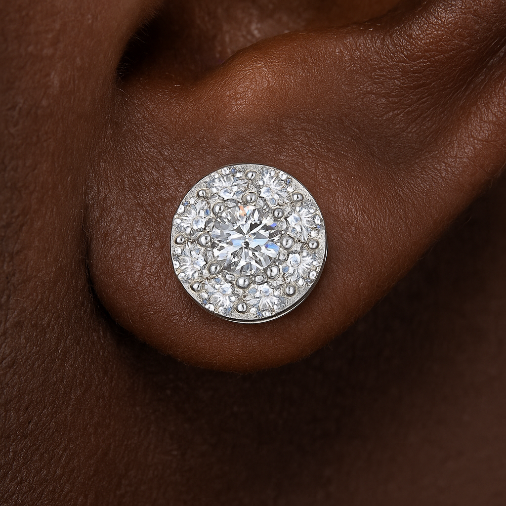 S925 Moissanite Pave Set Stud Earrings - Different Drips
