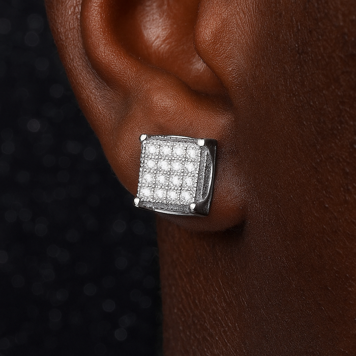7mm S925 Moissanite Square Cut Stud Earrings - Different Drips