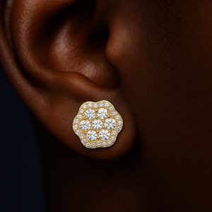 S925 Moissanite Diamond Flower Cluster Earrings - Different Drips