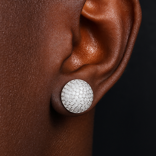 S925 Moissanite Pave Disco Stud Earrings - Different Drips
