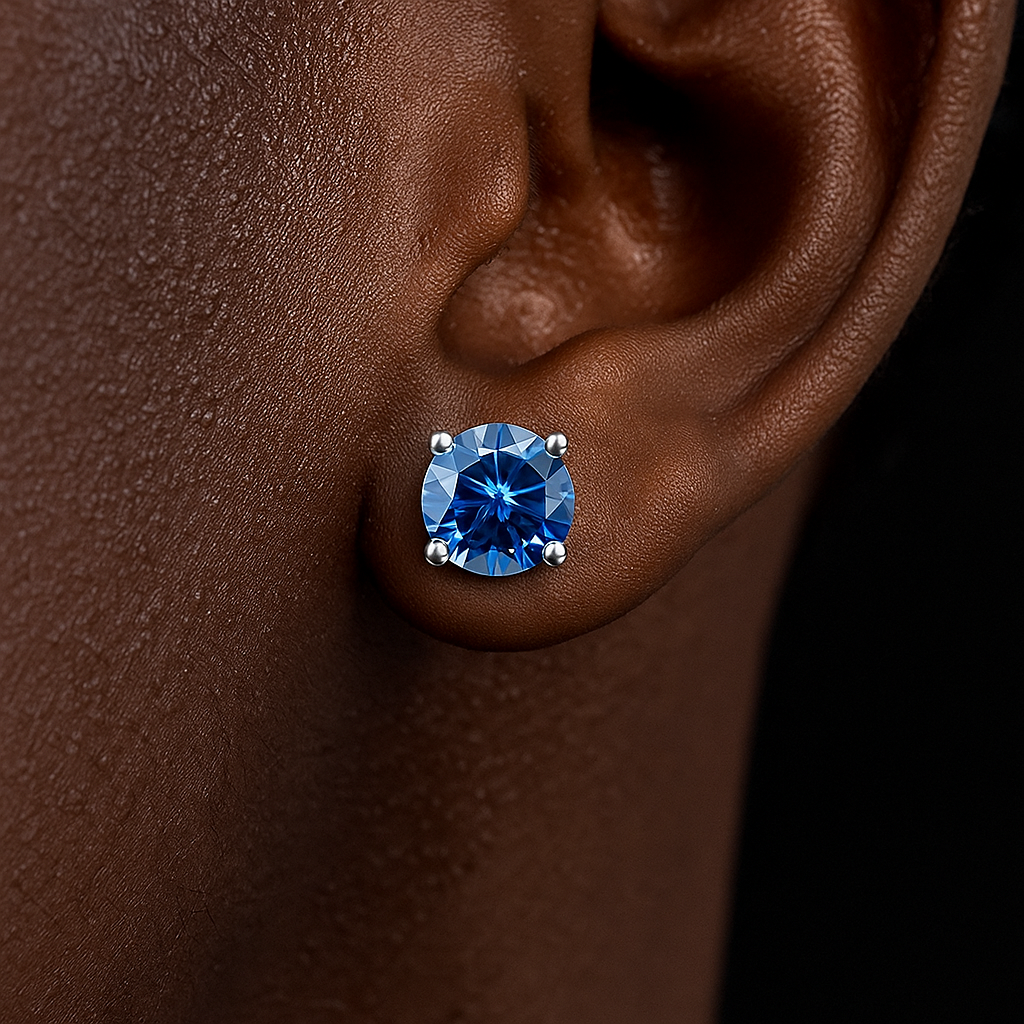 6.5mm S925 Colored Moissanite Stud Earrings - Different Drips