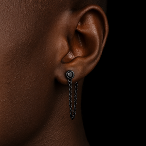 S925 Black Moissanite Stud Drop Chain Earrings - Different Drips