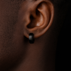 Solid Black Hoop Earrings - Different Drips