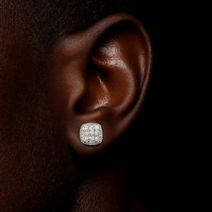 10K White Gold Cluster Moissanite Diamond Earrings - Different Drips