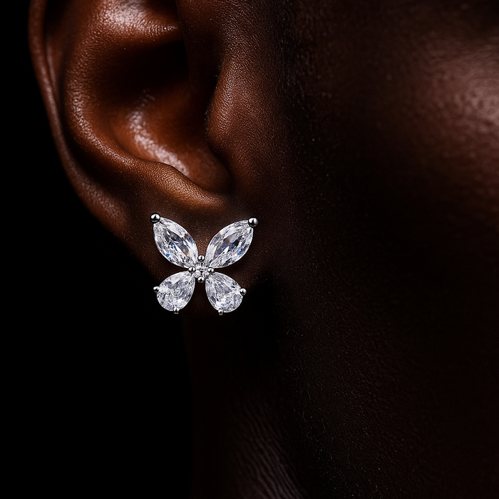 S925 Moissanite Diamond Butterfly Cut Earrings - Different Drips
