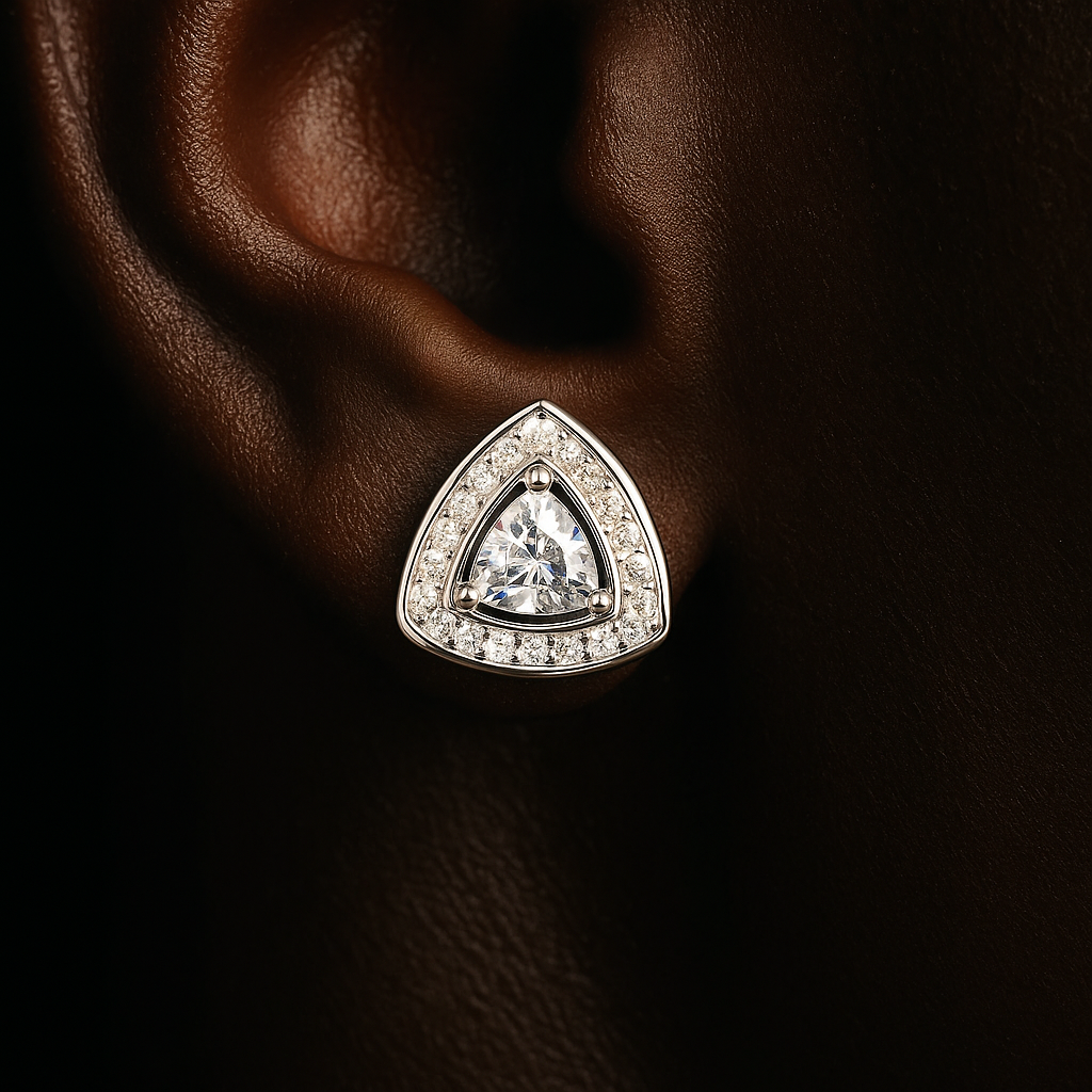 S925 Moissanite Trillion-Cut Stud Earrings - Different Drips