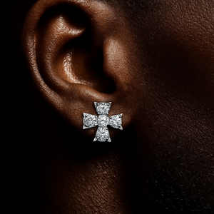 S925 Moissanite Cross Earrings - Different Drips