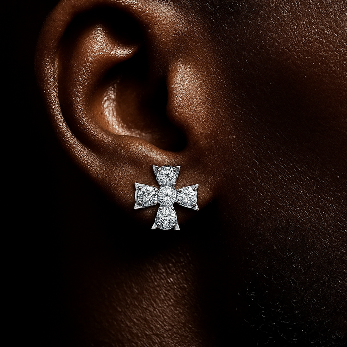 S925 Moissanite Cross Earrings - Different Drips
