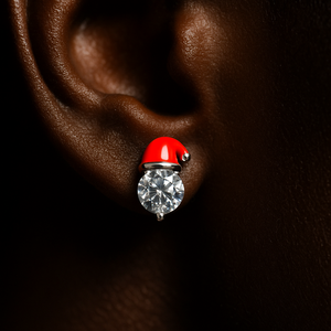 S925 Moissanite Diamond Santa Stud Earrings - Different Drips